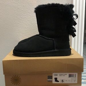 Black bow UGG boots